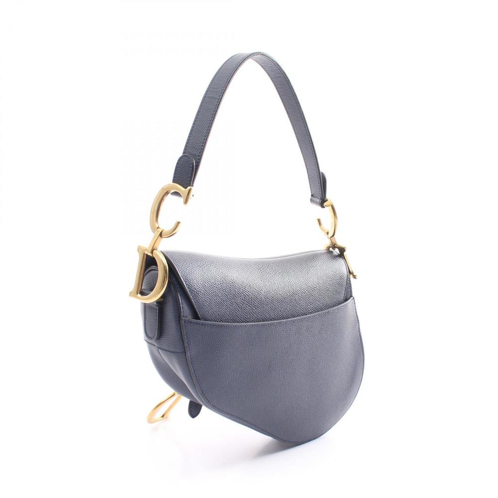 Dior Saddle Shoulder Bag Leather Navy - Picture 2 of 7